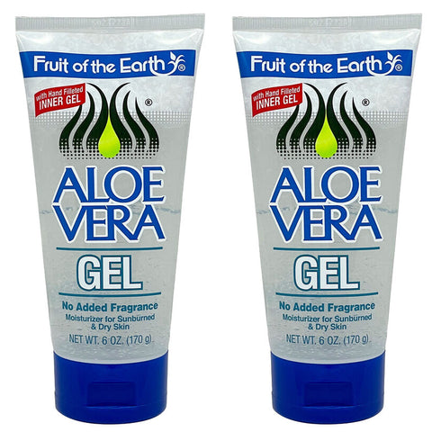 Fruit Of The Earth Aloe Vera Gel Moisturising 170g x2 Soothing for Sunburn