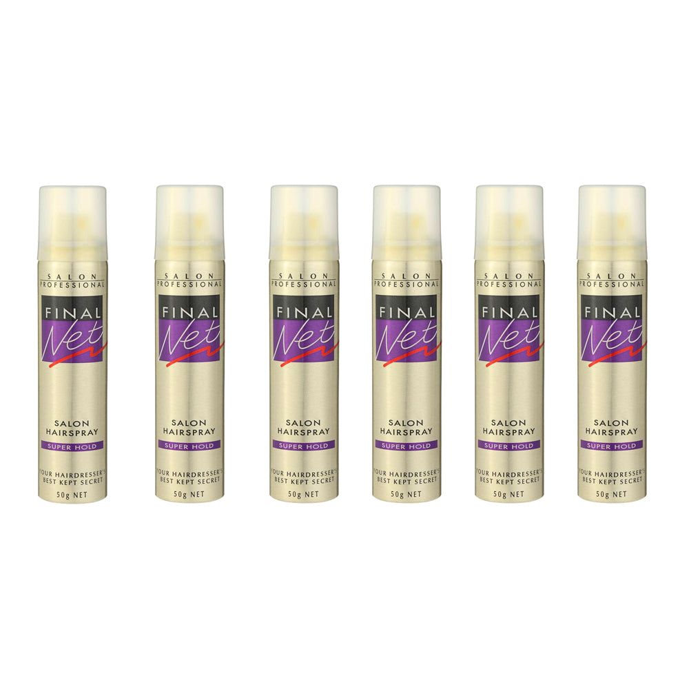 6 x Final Net Hairspray Super Hold 50g Hair Styling