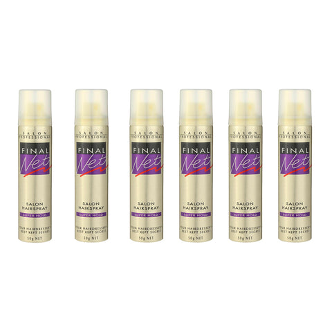 6 x Final Net Hairspray Super Hold 50g Hair Styling