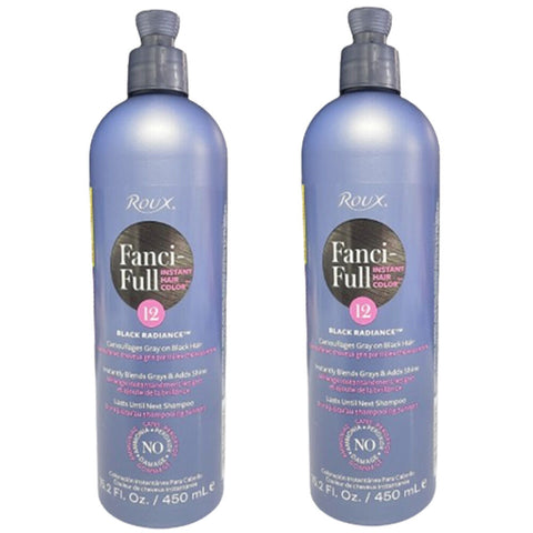 Roux Fanci Full Instant Hair Color Rinse 12 Black Radiance 2x 450ml Value Pack