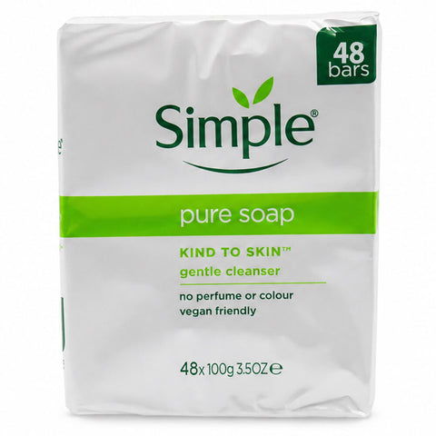 Simple Pure Soap for Sensitive Skin 100g x 48 bars Fragrance Free