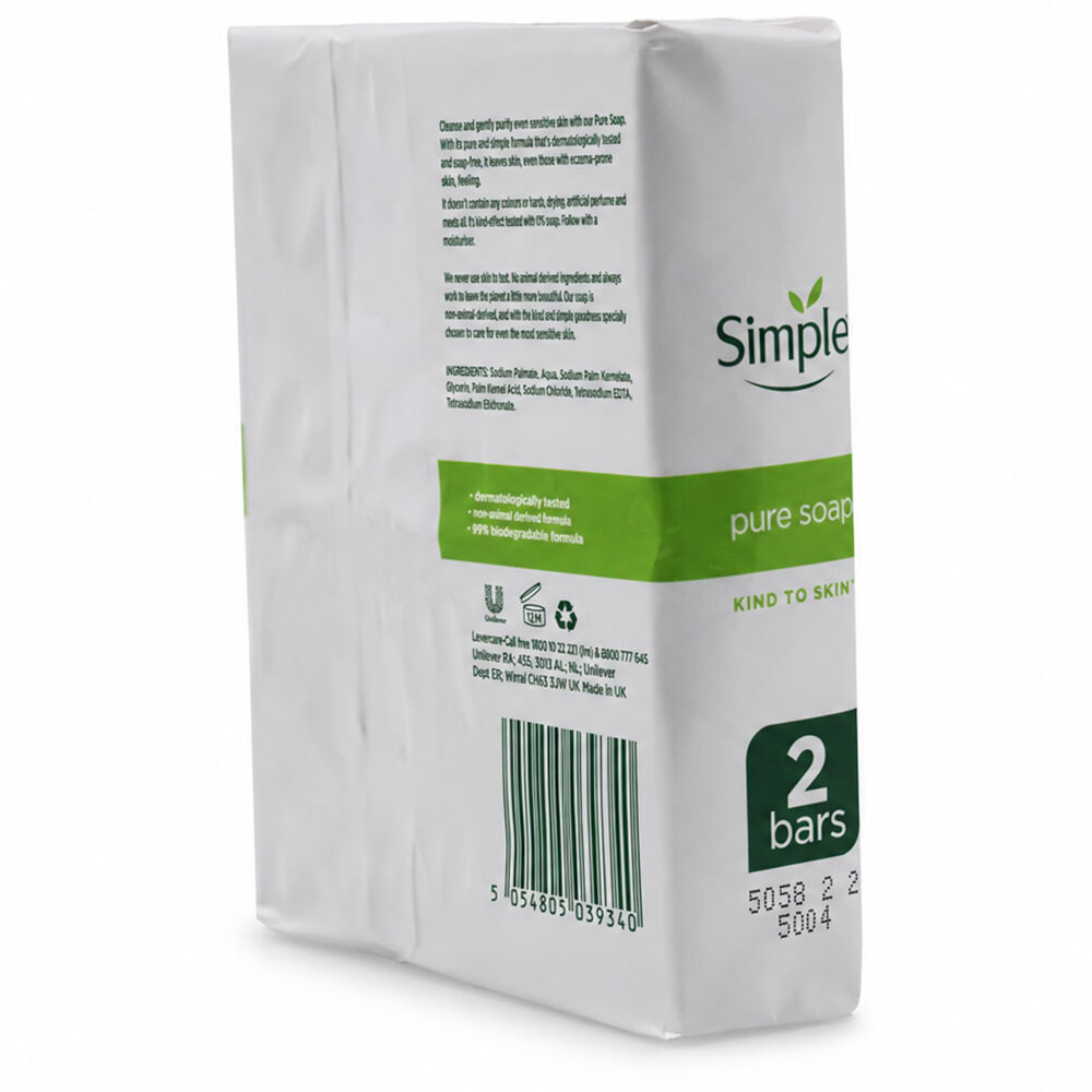 Simple Pure Soap for Sensitive Skin 100g x 2 in Twin Pack