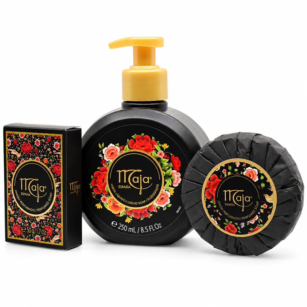 Maja Perfumed Soap Trio Set 250ml Liquid Soap, 100g Round Bath Soap, 50g Hand Soap x 2