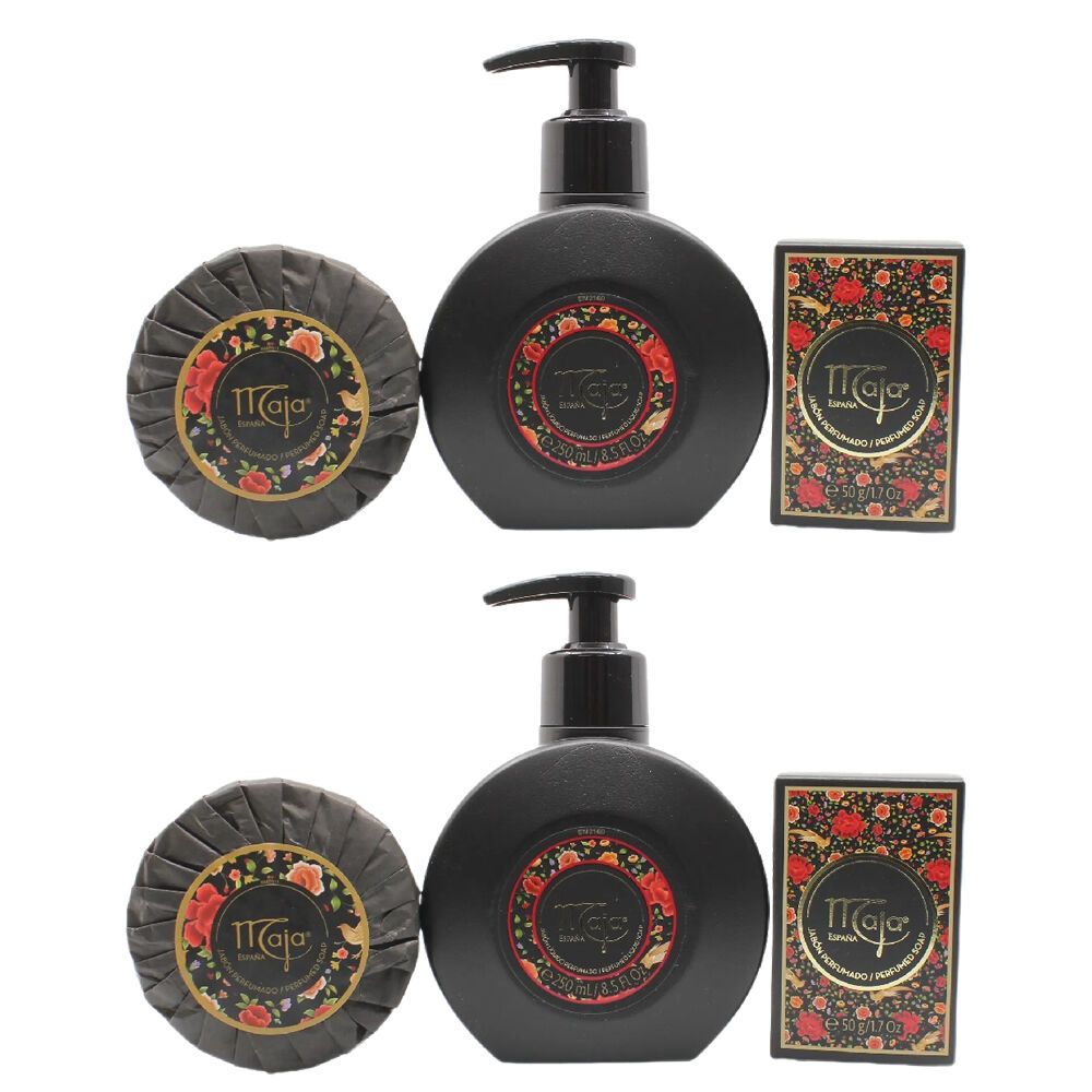 Maja Perfumed Soap Trio Set 250ml Liquid Soap, 100g Round Bath Soap, 50g Hand Soap x 2