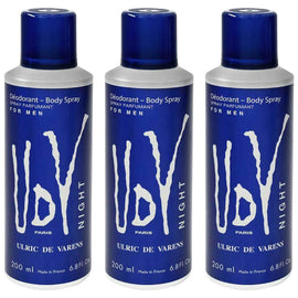 Ulric De Varens UDV Night Body Spray for Men 200ml 3 Pack Deodorant Set