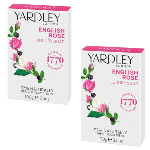 Yardley London English Rose Luxury Soap 2 x 100g Vegan Paraben Free