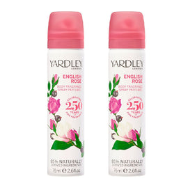 Yardley English Rose Deodorising Body Spray Women 75ml Pack of 2