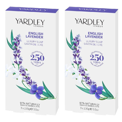 Yardley English Lavender Luxury Soap 100g Pack of 6 Shea Butter Paraben Free