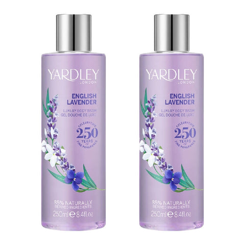 Yardley English Lavender Luxury Body Wash 2 x 250ml Moisturising Shower Gel