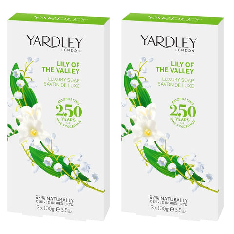 Yardley Lily of the Valley Luxury Soap 6 x 100g Floral Soap Bars