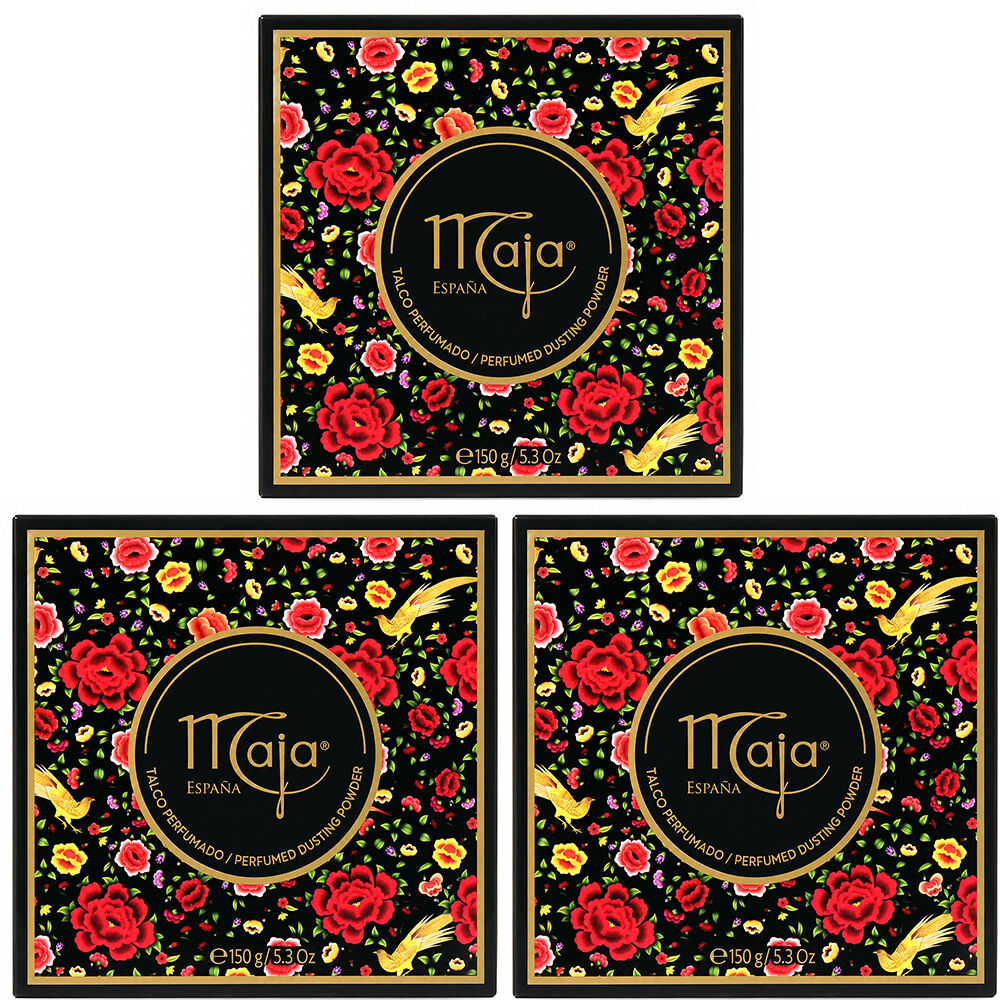 Maja Perfumed Talc Dusting Powder 150g 3 Pack Luxury Drum Bundle