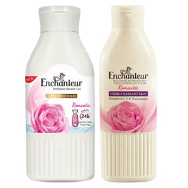 Enchanteur Romantic Body Lotion and Shower Gel Set with Roses and Jasmine 200ml