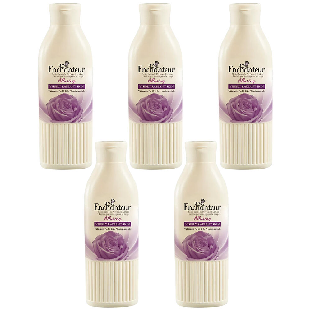 Enchanteur Alluring Body Lotion 5x200ml Rose Iris Vanilla Moisturiser for Women