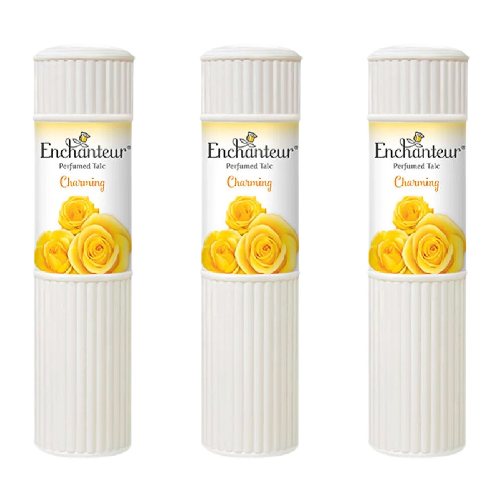 Enchanteur Charming Perfumed Talc 50g x3 Pack Silky Soft Floral Body Powder