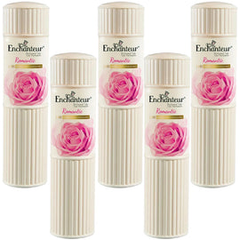 Enchanteur Romantic Talc 50g  5 x Pack Silky Soft Skin Sweet Floral Powder