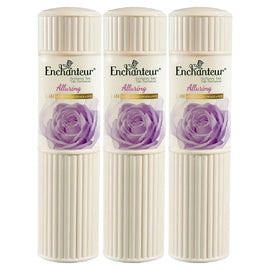 Enchanteur Alluring Perfumed Talc 50g x 3 Pack Rose Iris Vanilla Soft Powder