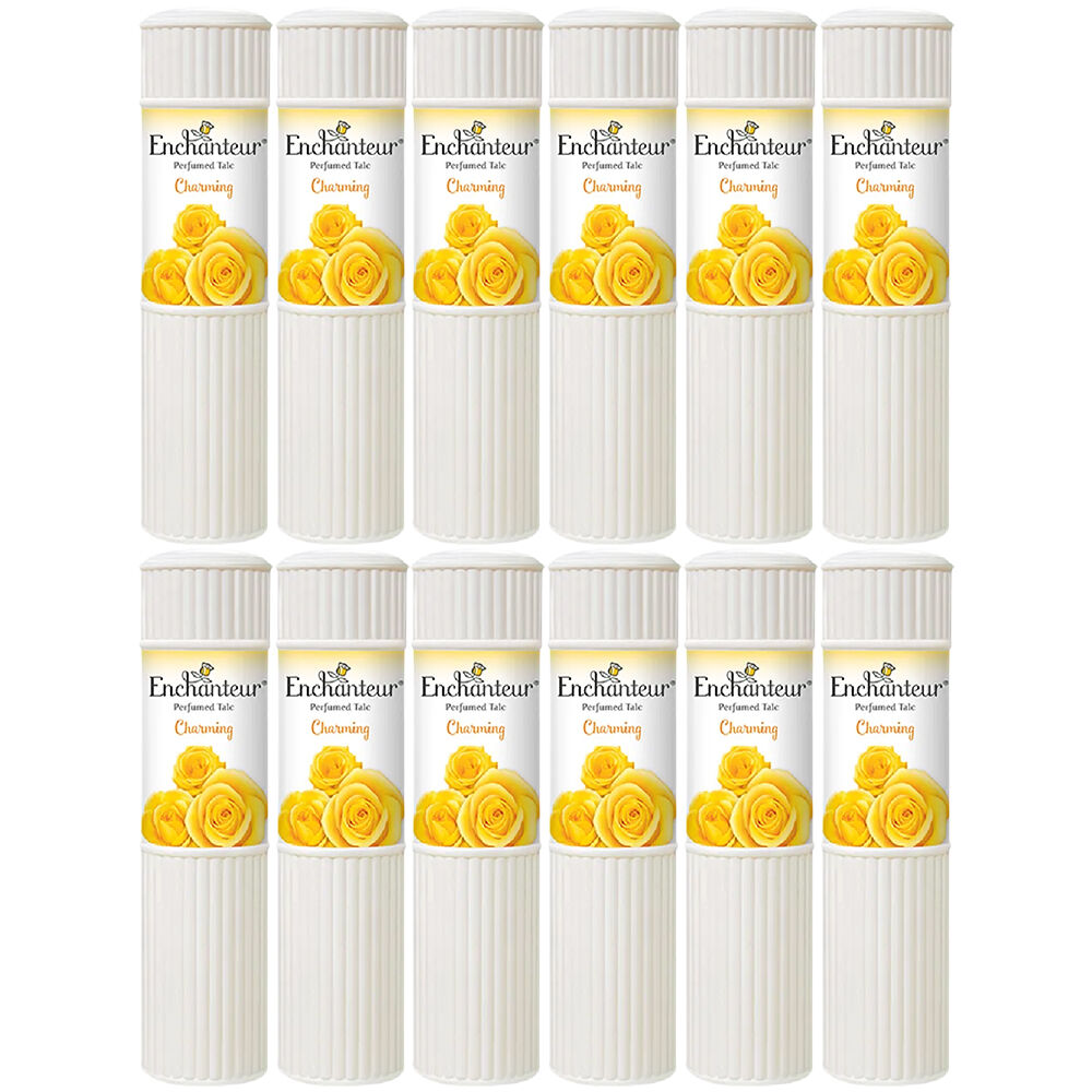 Enchanteur Charming Perfumed Talc 100g x 12 Pack Silky Soft Floral Powder