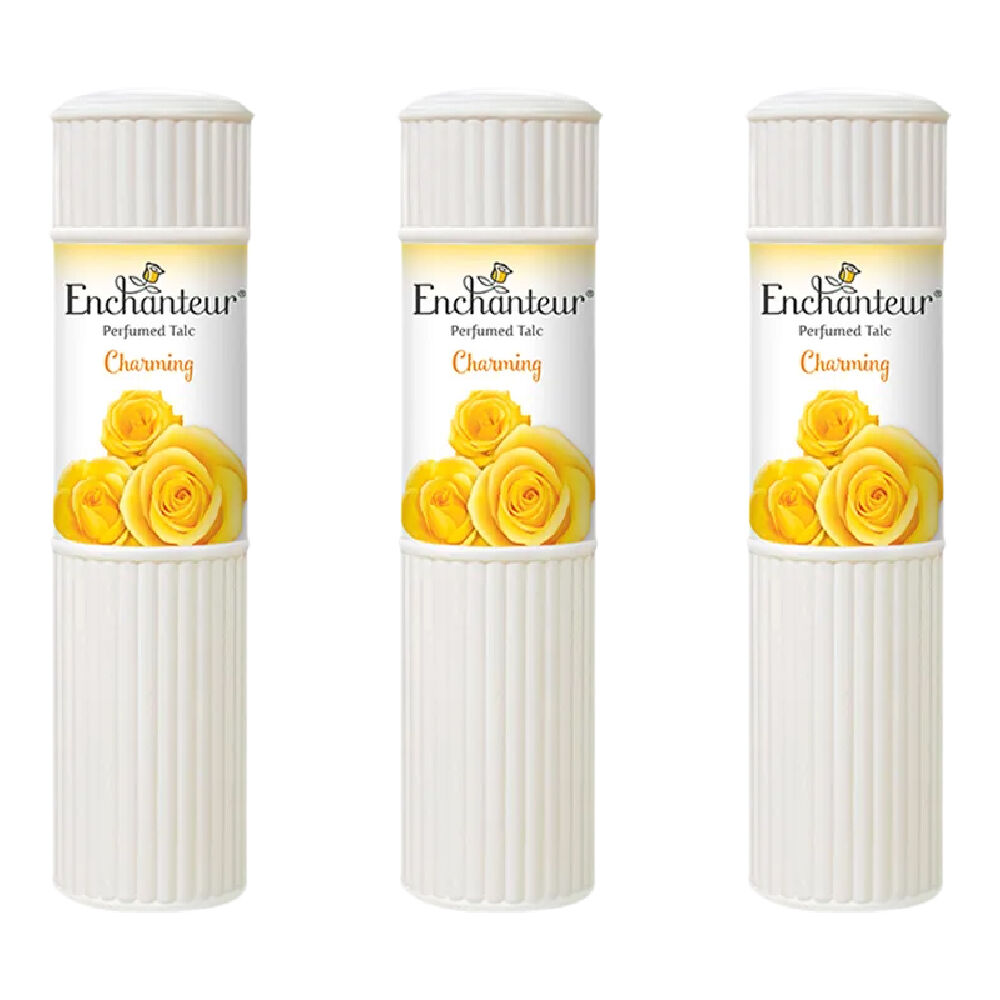 Enchanteur Charming Perfumed Talc 100g x 3 Pack Soft Silky Floral Body Powder