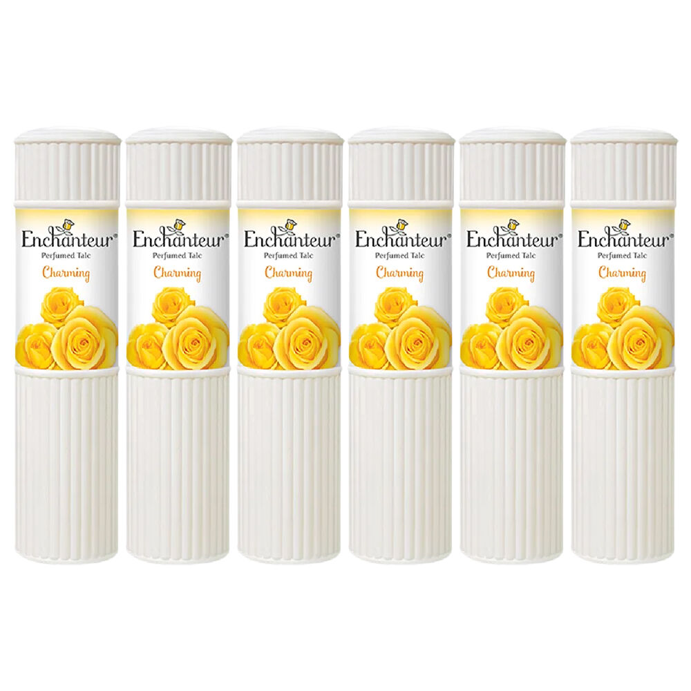Enchanteur Charming Perfumed Talc 100g x 6 Pack Soft Silky Floral Body Powder