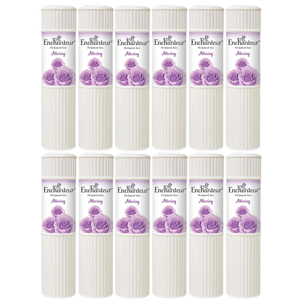 Enchanteur Alluring Perfumed Talc 100g x 12 Pack Floral Body Powder Bundle