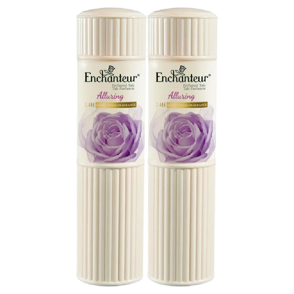 Enchanteur Alluring Talc 100g x 2 Soft Floral Body Powder for Women