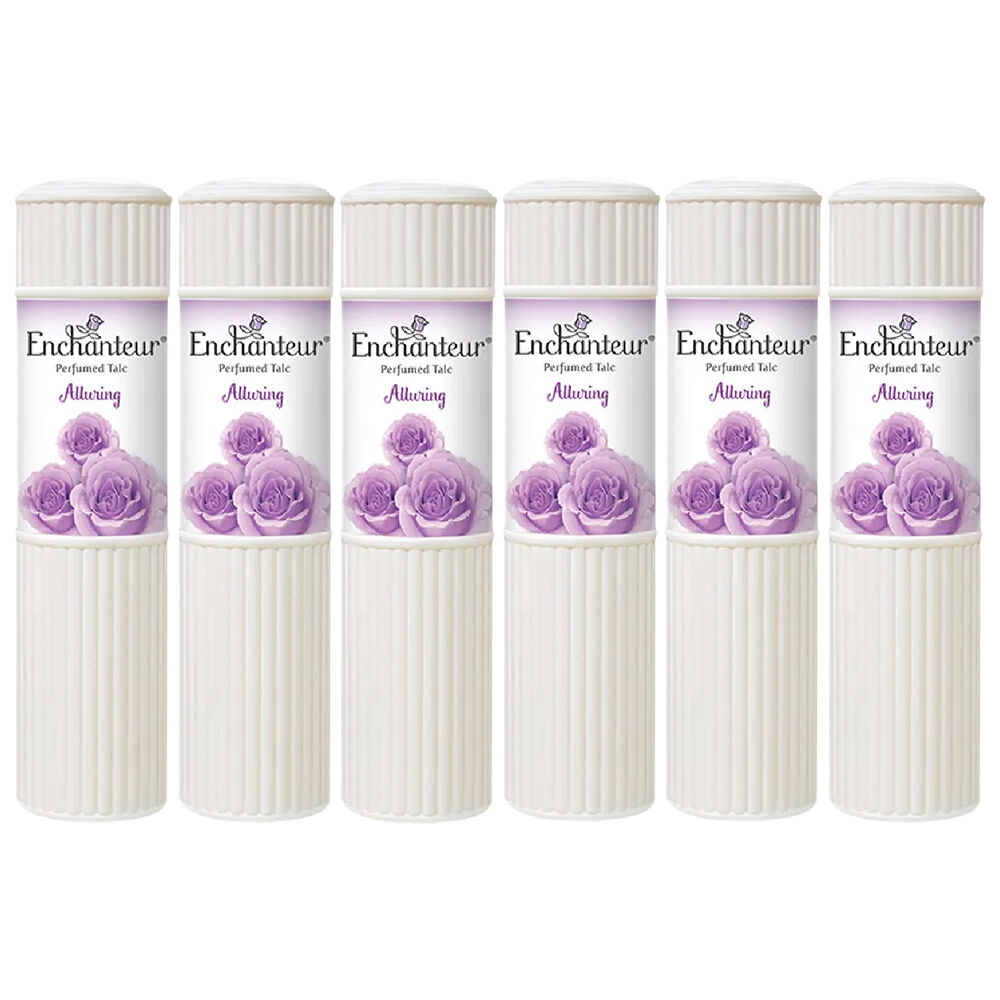 Enchanteur Alluring Perfumed Talc 100g x 6 Pack Silky Floral Body Powder
