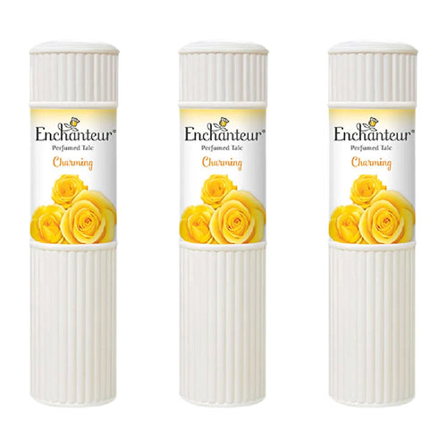 Enchanteur Charming Talc 200g x 3 Pack Perfumed Body Powder Smooth Fresh Skin