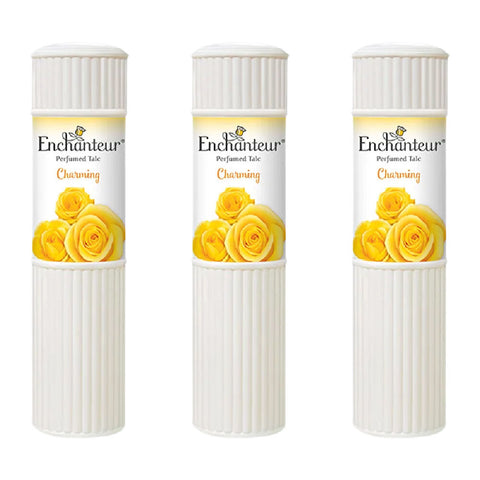 Enchanteur Charming Talc 200g x 3 Pack Perfumed Body Powder Smooth Fresh Skin