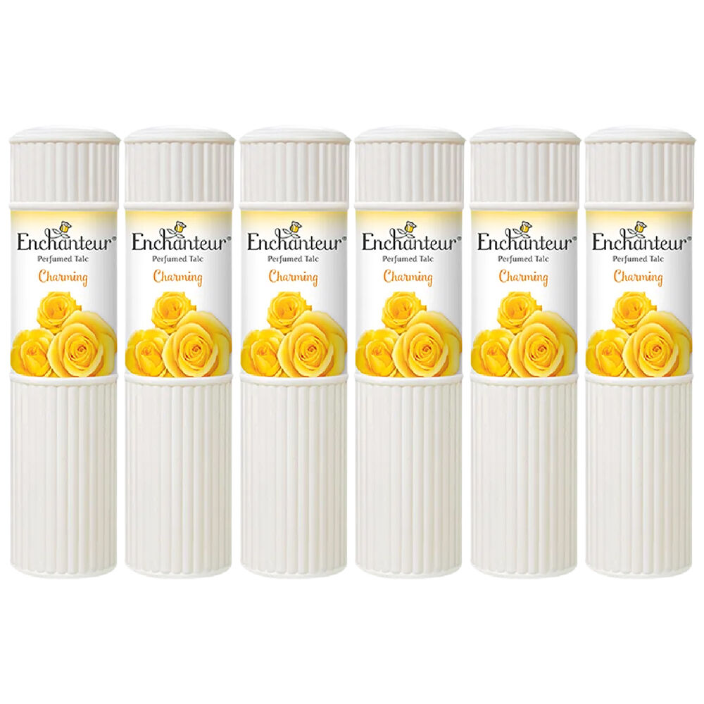 Enchanteur Charming Talc 200g x 6 Pack Perfumed Body Powder Soft Fresh Skin
