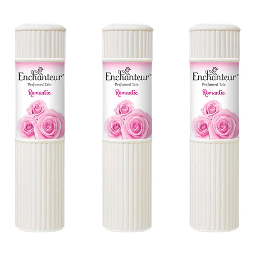 Enchanteur Romantic Talc 200g x3 Pack Perfumed Body Powder Soft Fresh Skin