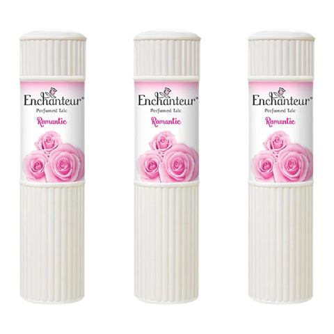 Enchanteur Romantic Talc 200g x3 Pack Perfumed Body Powder Soft Fresh Skin
