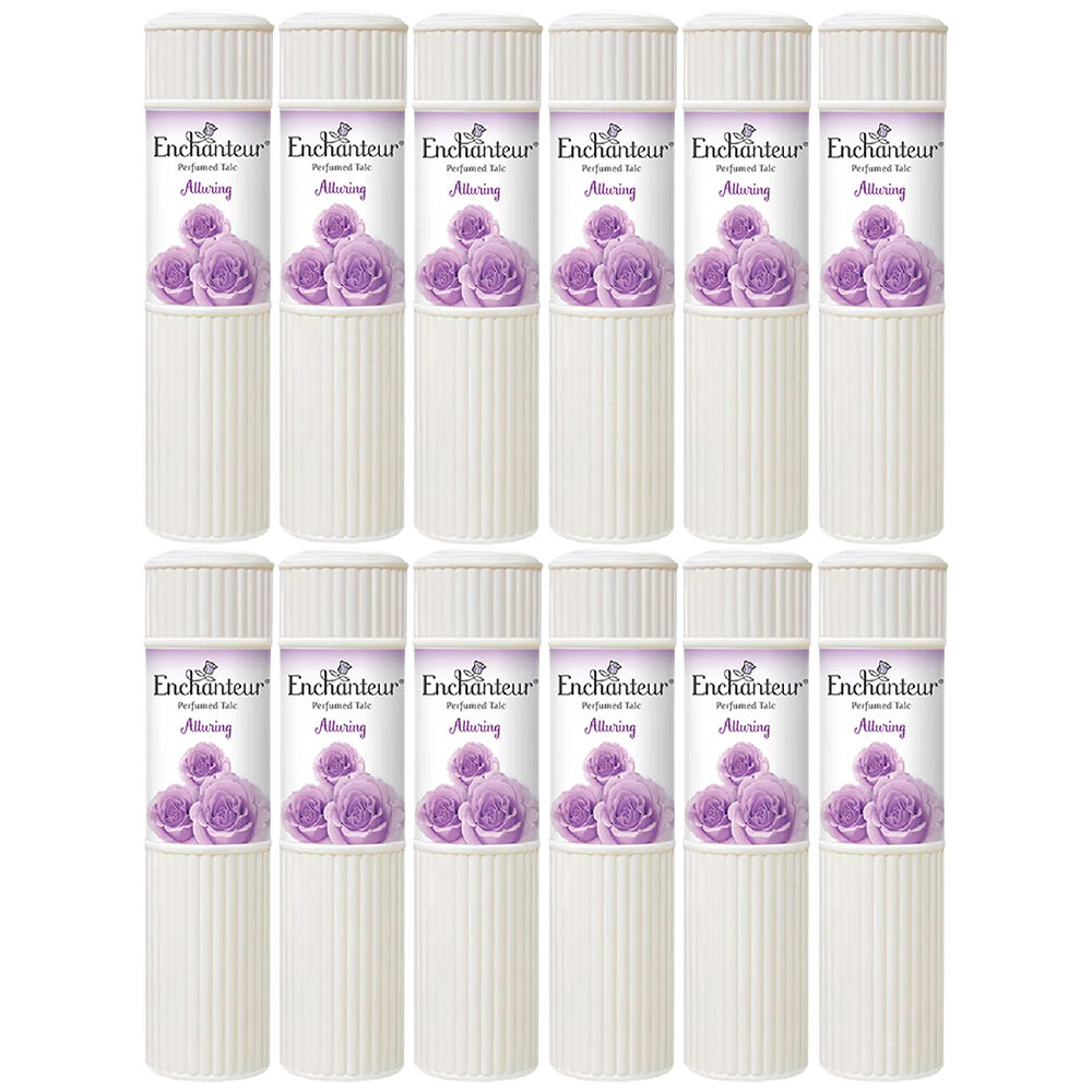 Enchanteur Alluring Talc 200g x 12 Pack Perfumed Body Powder Rose Iris Vanilla