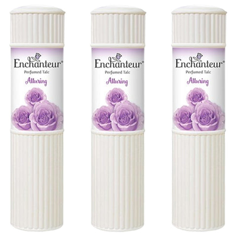 Enchanteur Alluring Perfumed Talc 200g x 3 Pack Body Powder Rose Iris Vanilla