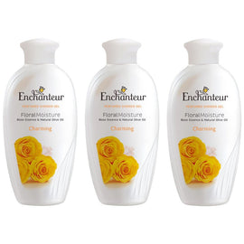 Enchanteur Charming Perfumed Shower Gel 200ml x 3 Pack with Silk Proteins