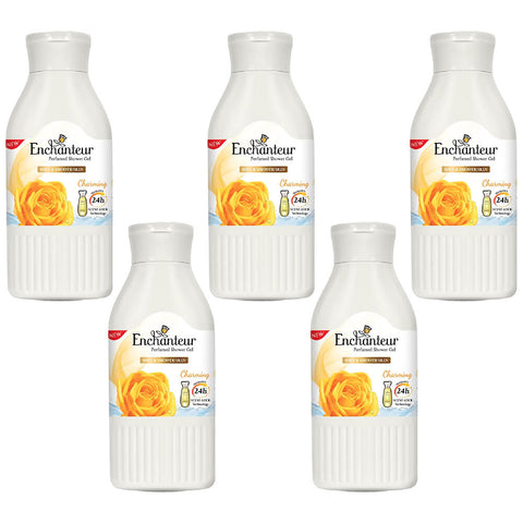 Enchanteur Charming Shower Gel 200ml x 5 Rose Muguet Citrus Body Cleanser