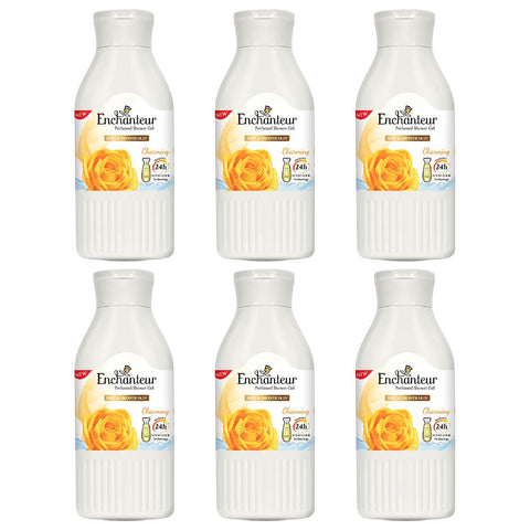 Enchanteur Charming Perfumed Shower Gel 200ml x 6 Pack with Silk Proteins