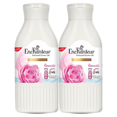 Enchanteur Romantic Shower Gel 200ml x 2 with Rose Jasmine Silk Protein