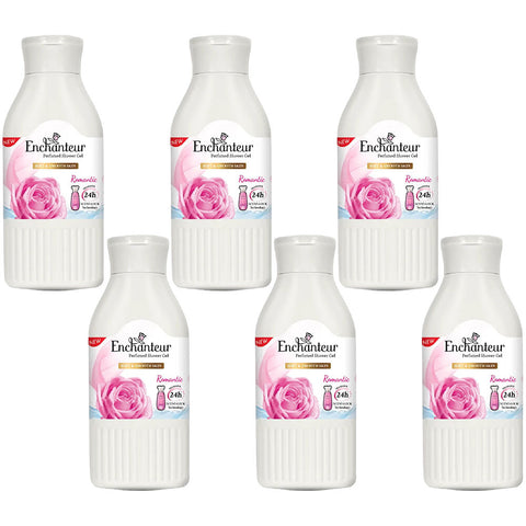 Enchanteur Romantic Perfumed Shower Gel 200ml x 6 Pack Moisturising Cleanser