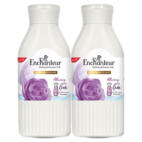 Enchanteur Alluring Shower Gel 200ml x 2 Rose Muguet Vanilla Body Wash