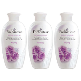 Enchanteur Alluring Perfumed Shower Gel 200ml x3 Pack with Silk Proteins