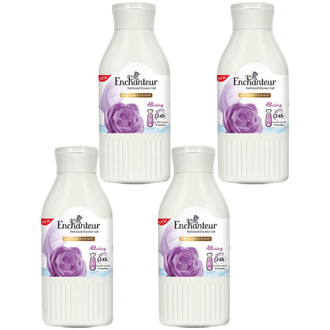 Enchanteur Alluring Shower Gel 200ml x 4 Rose Muguet Vanilla Body Wash