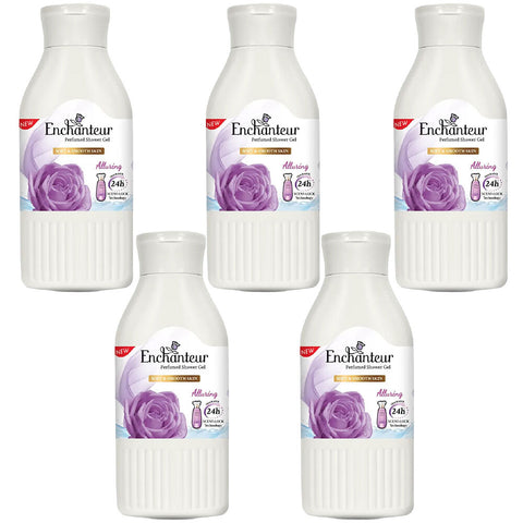 Enchanteur Alluring Shower Gel 200ml x 5 Rose Muguet Vanilla Body Wash