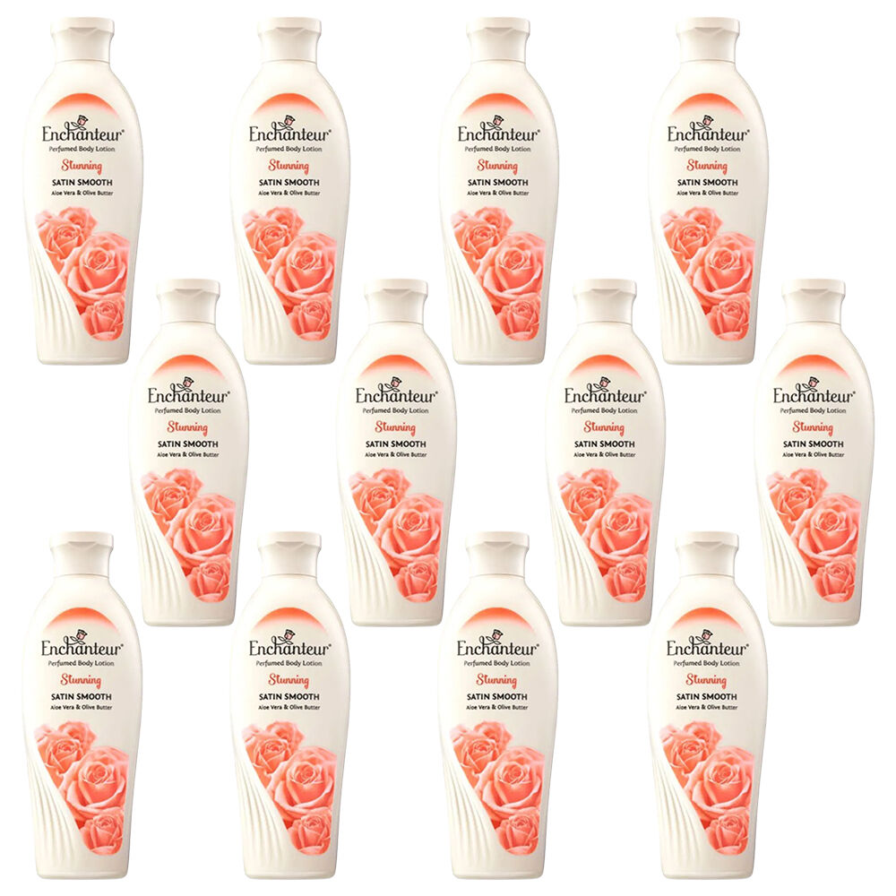 Enchanteur Stunning Perfumed Body Lotion Satin Smooth 200ml x 12 Value Pack