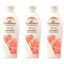 Enchanteur Stunning Perfumed Body Lotion Satin Smooth 200ml x 3 Pack Set