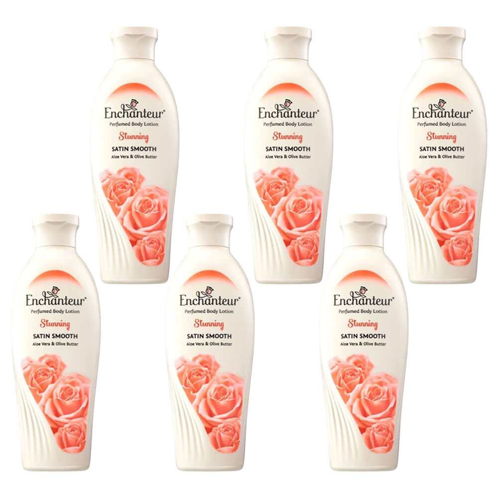 Enchanteur Stunning Perfumed Body Lotion Satin Smooth 200ml x 6 Pack Set