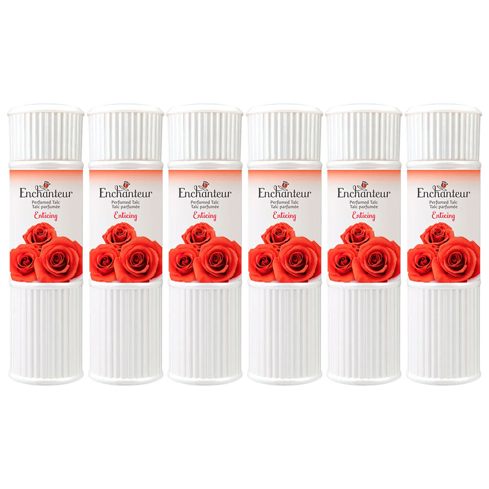 Enchanteur Enticing Perfumed Talc 50g x 6 Pack Soft Silky Floral Body Powder