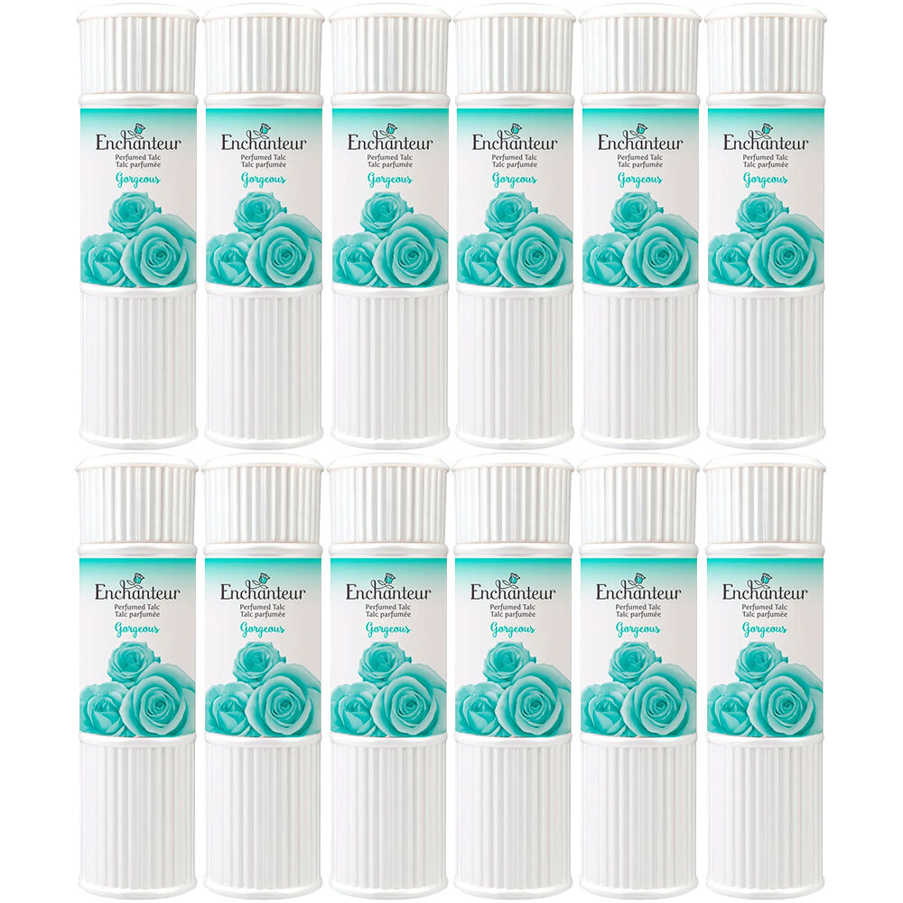 Enchanteur Gorgeous Perfumed Talc 50g x 12 Pack Silky Smooth Floral Powder