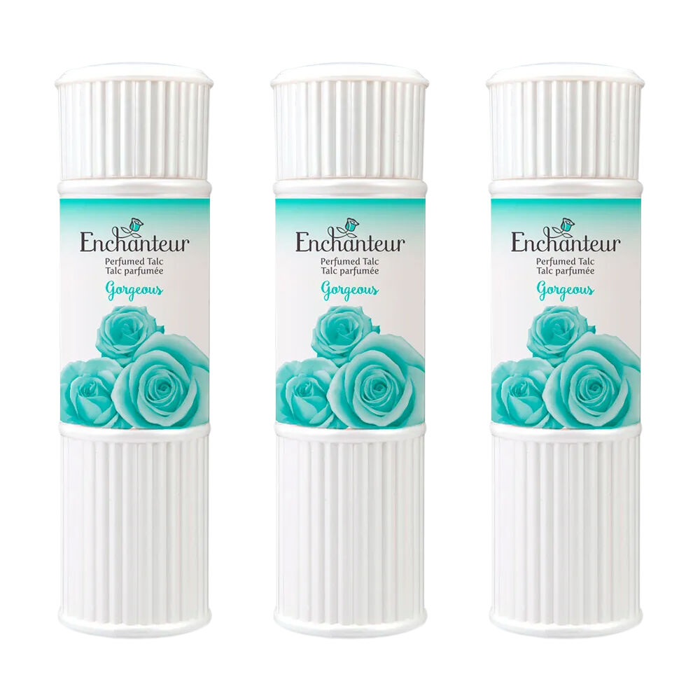 Enchanteur Gorgeous Perfumed Talc 50g x 3 Pack Silky Smooth Floral Powder