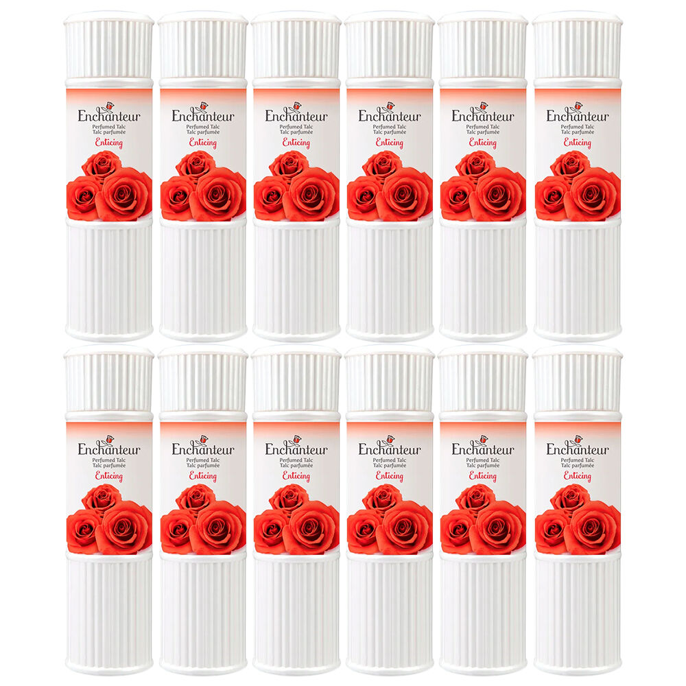Enchanteur Enticing Perfumed Talc 100g x 12 Pack Value Bundle Body Powder