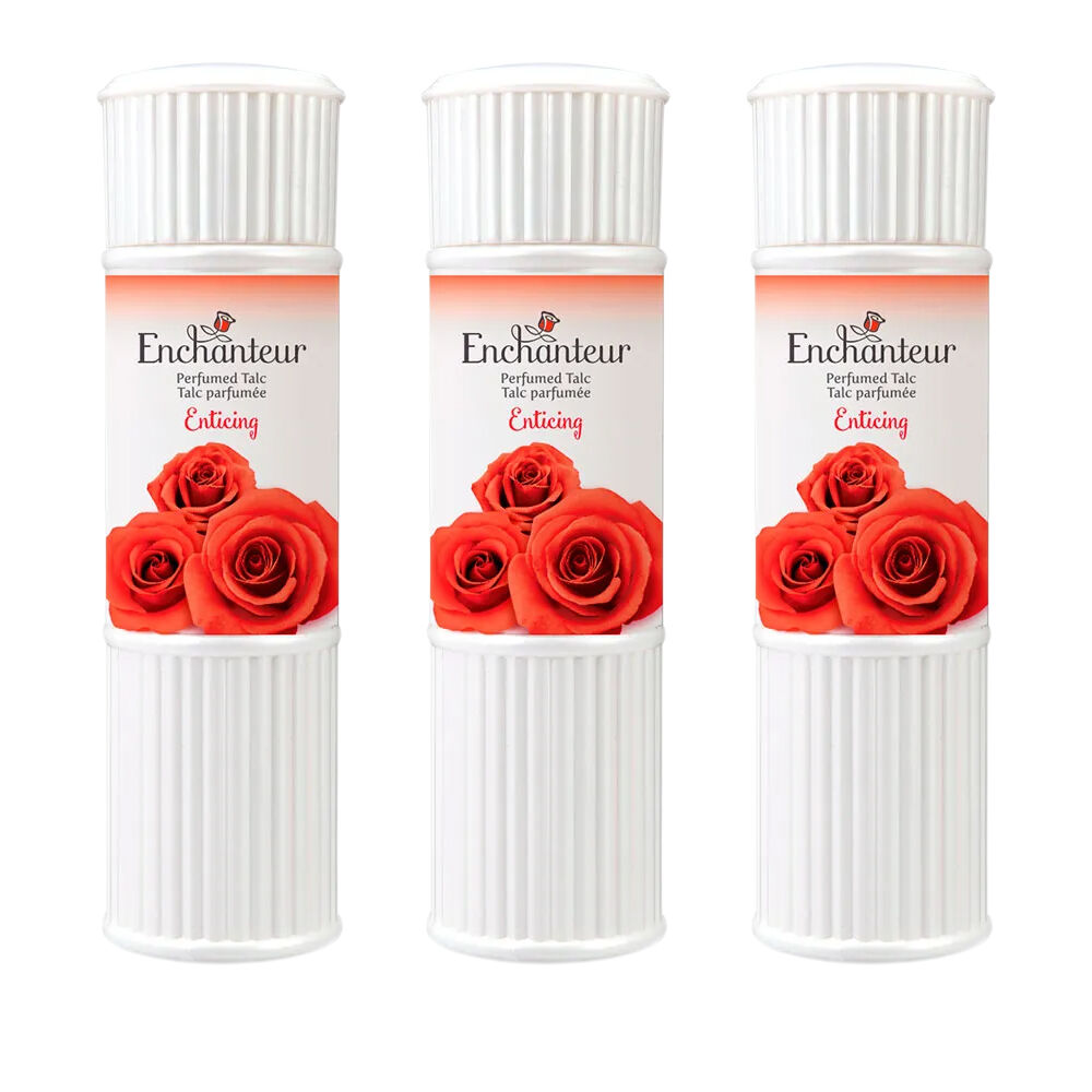 Enchanteur Enticing Perfumed Talc 100g x 3 Pack Value Bundle Body Powder